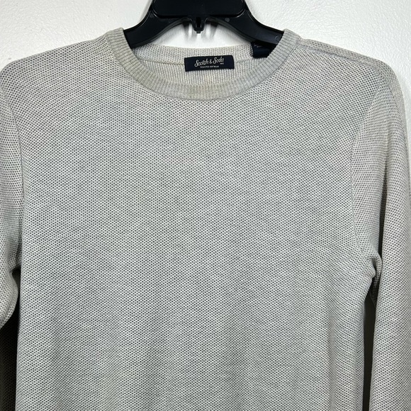 Scotch & Soda LIGHT GREY Textured Crewneck Sweater Pull Over Size M - Picture 2 of 11